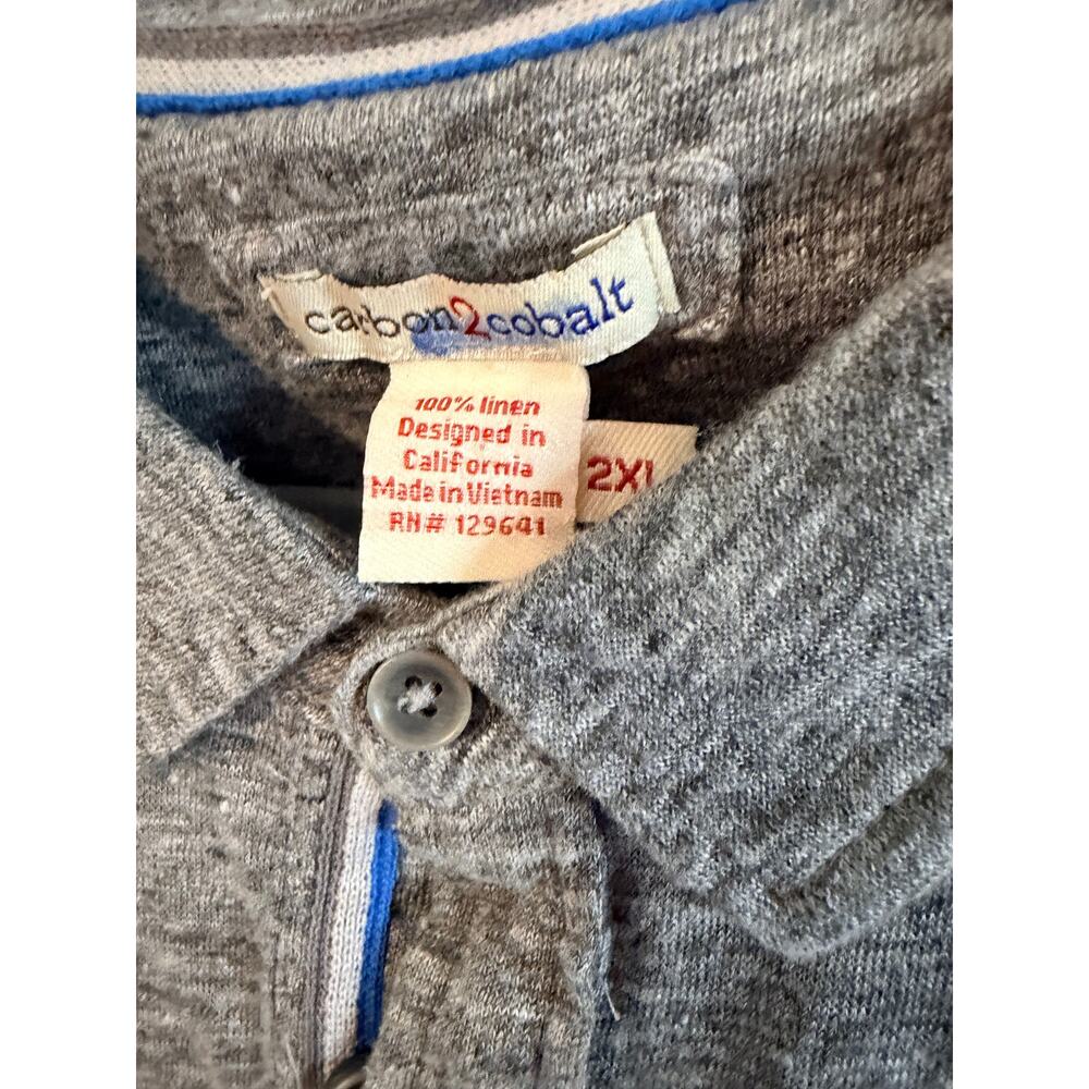 Carbon 2 Cobalt Gray Cotton Polo XXL